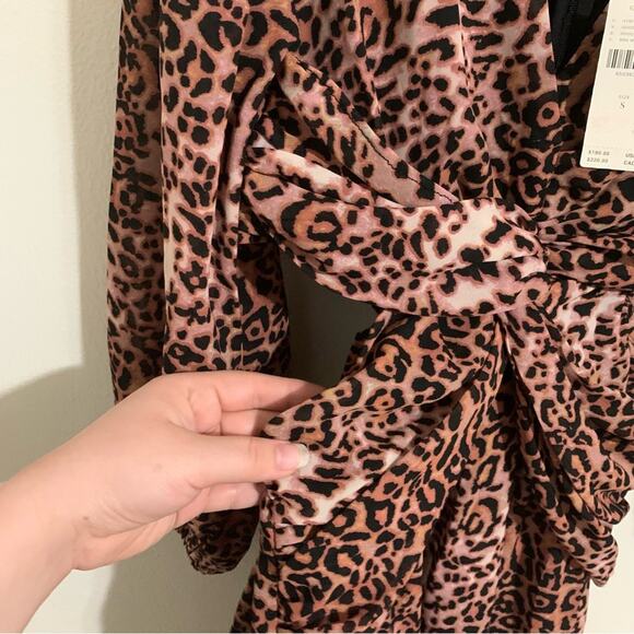 NWT Anthro Ranna Gill Printed Cut-Out Midi Dress animal print women’s size small - Picture 7 of 8